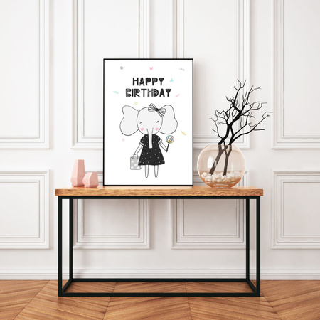 Birthday Poster Happy birthday 40X50 cm + silver frame