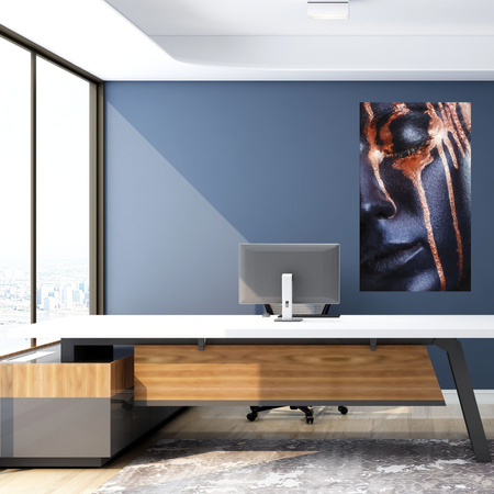 Canvas Print Black Face Brown Stripes 80x120 cm