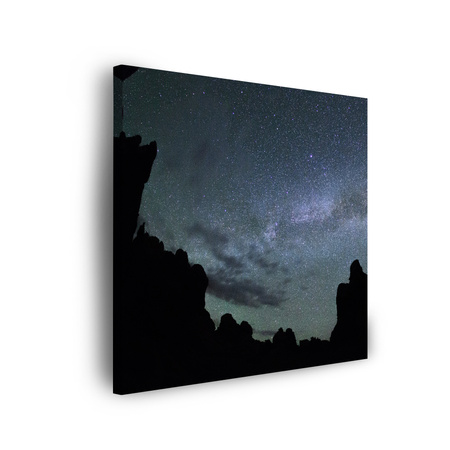 Canvas Print Nature Space Mountains Dark Night 90x90