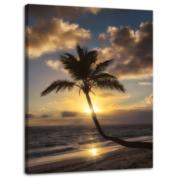Canvas Print Nature Palm Sunset 30x40 cm