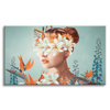 Canvas Print Flowers Nature Girl Bun Art 120x80 cm