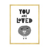 Children's poster You are loved 40X50 cm + gold frame