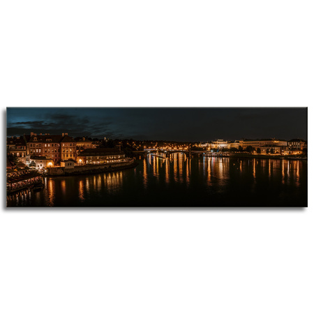 Canvas Print Architecture Prague at Night 120X40 cm