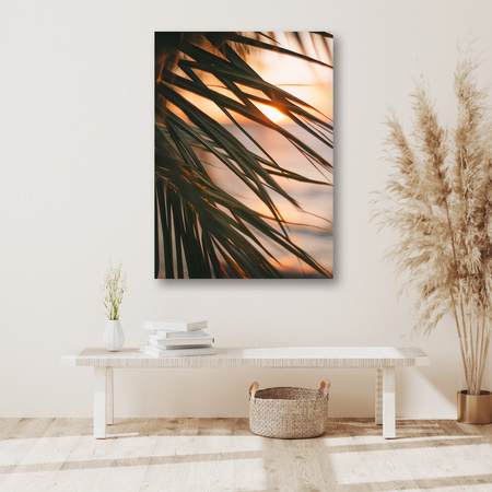 Canvas Print Nature Beach Palm Tree Sea Sunset 80x120