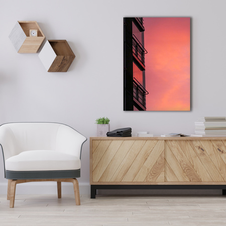 Canvas Print Pink Sky Sunset Building 80x120