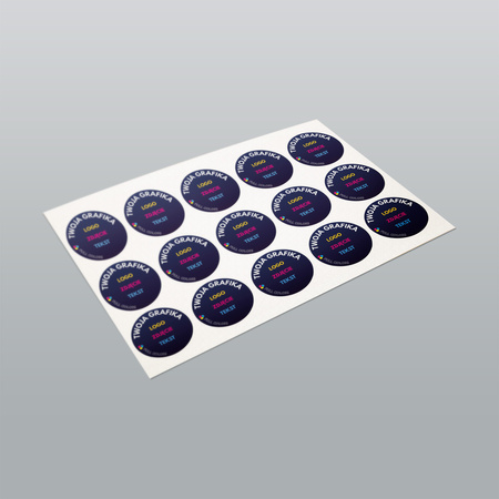 STICKERS with LOGO Square with print Waterproof Text Photo 50x50 mm