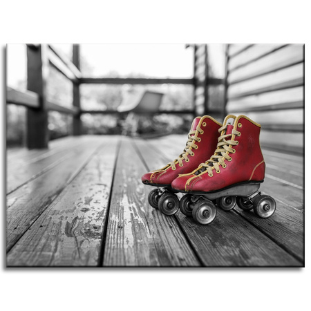Canvas Print Vintage Red Roller Skates 40x30 cm