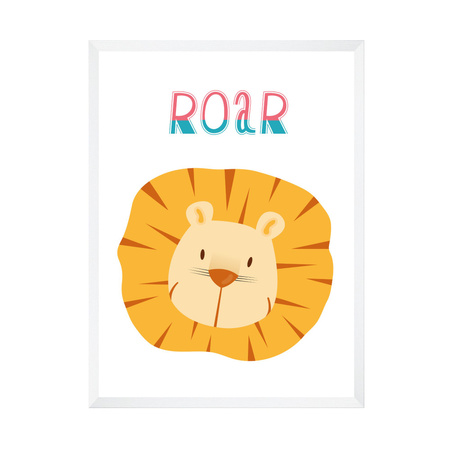 Children's Roar poster 24X30 cm + white frame