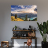 Canvas Print Sun Over Mountains Clouds Village 100x80 cm