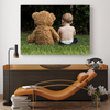 Canvas Print Youth Child with Teddy Bear 40x30 cm