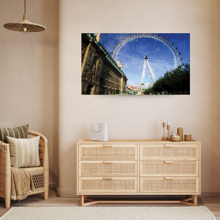 Canvas Print Old Photograph Ferris Wheel 100x80 cm