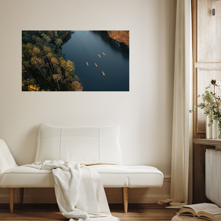 Canvas Print Kayaking Forest River Nature 100x80 cm