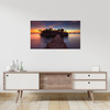 Canvas Print Wooden Bridge Sunset Water 100x80 cm