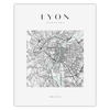 Poster Lyon city map square 40X50 cm + gold frame