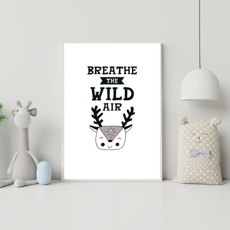 Children's poster Breathe the wild air 40X50 cm + gold frame