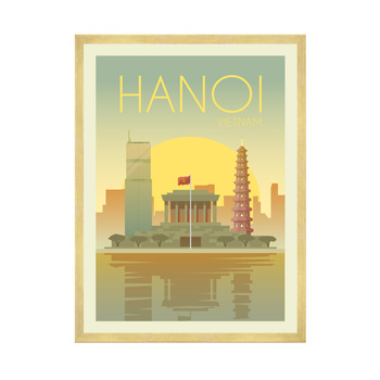 Hanoi City poster 40X50 cm + gold frame