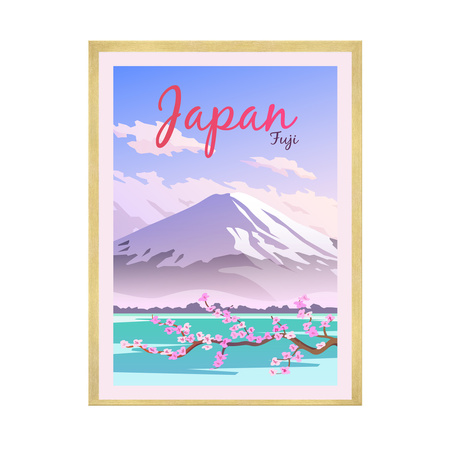 Poster Country of Japan 40X50 cm + gold frame