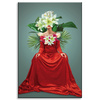 Canvas Print Red Dress Woman Flowers 80x120 cm