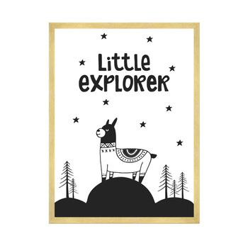 Children's Little explorer poster 40X50 cm + gold frame
