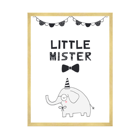 Little mister Birthday Poster 30X40 cm + gold frame