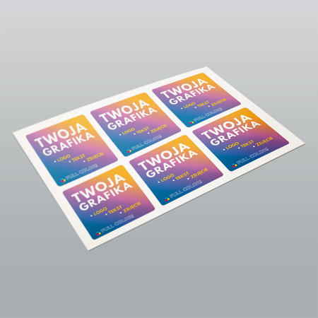 STICKERS with LOGO Square with print Waterproof Text Photo 80x80 mm
