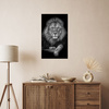 Canvas Print Gray Lion Face Pose King 80x120 cm