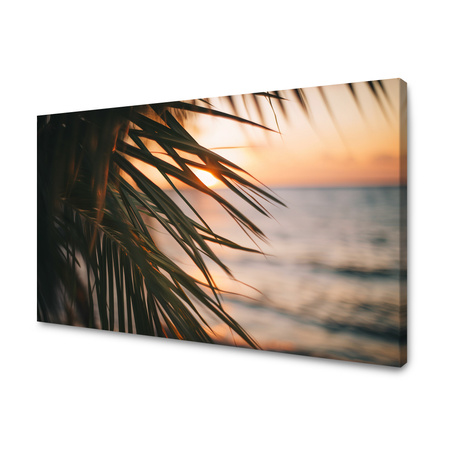 Canvas Print Nature Beach Palm Tree Sea Sunset 90x60