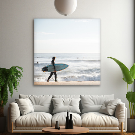 Canvas Print Surfing Sea Water Summer Beach 90x90