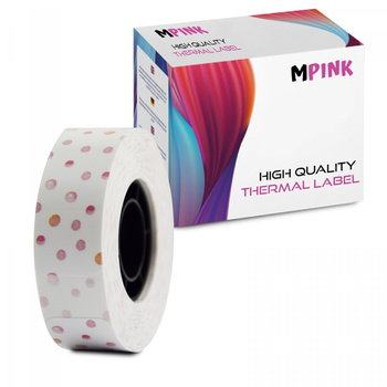 Thermal tape label paper MP-RL-15*30*230PT-PD Pink Dots