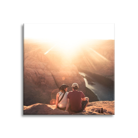 Canvas Print Grand Canyon Couple Sun River 90x90