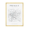 Poster Prague city map square 40X50 cm + gold frame