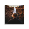 Canvas Print People Waterfall Mountains 90x90