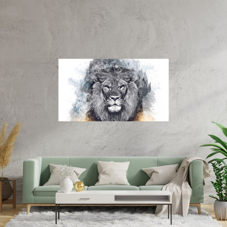 Canvas Print Abstract Black Terrible Lion 100x80 cm
