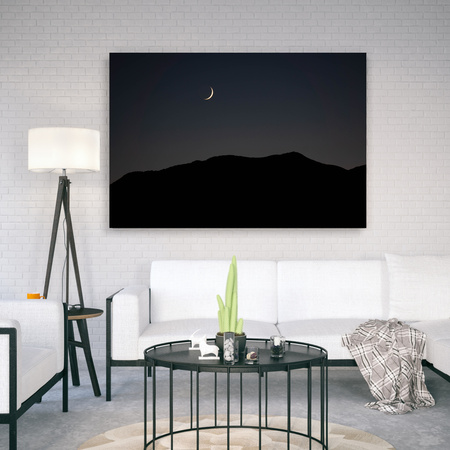 Canvas Print Nature Night Dark Moon Mountains 90x60