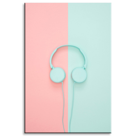 Canvas Print Music Headphones Two-Color 80x120