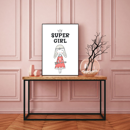 Children's Super girl poster 40X50 cm + silver frame