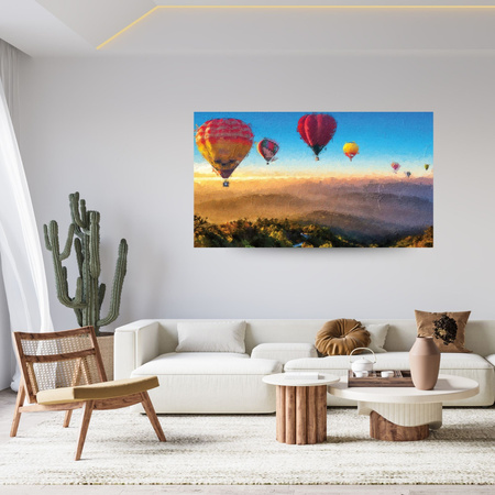 Canvas Print Oil Art Hot Air Balloons 100x80 cm