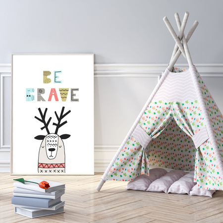 Children's poster Be brave_2 40X50 cm + gold frame