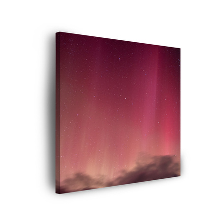 Canvas Print Space Northern Lights Red Sky 90x90