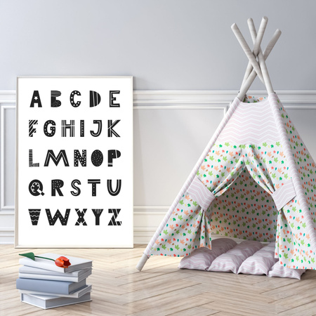 Poster Children's Alphabet 40X50 cm + gold frame