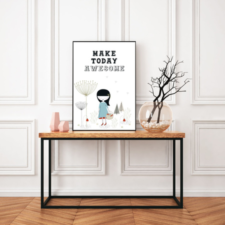 Children's poster Make today awesome 40X50 cm + gold frame