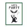 Let's party Birthday Poster 24X30 cm + green frame