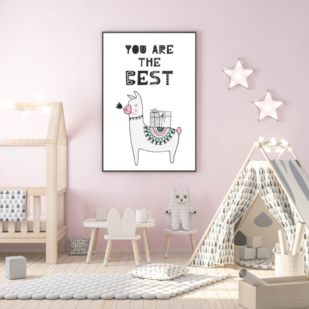 You are the best Birthday Poster 40X50 cm + silver frame