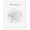 Poster Map of Prague city circle 40X50 cm + gold frame