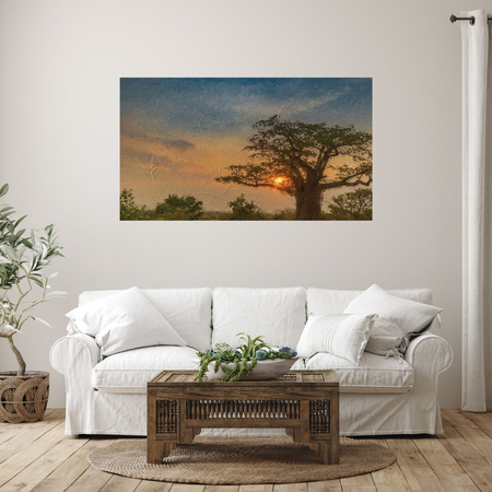 Canvas Print Sunset on the Savannah 100x80 cm