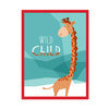 Children's poster Wild child Giraffe 40X50 cm + red frame
