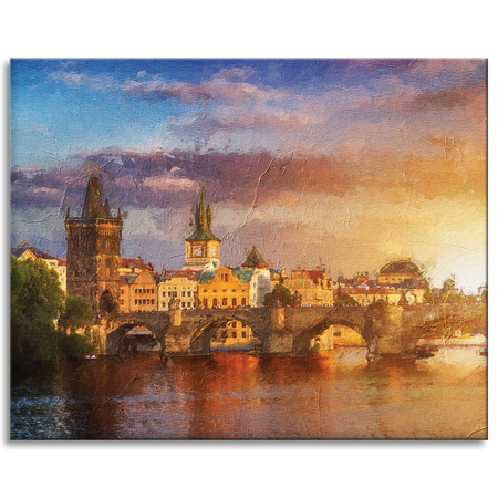 Canvas Painting Oil City Style Art Architecture 100x80 cm