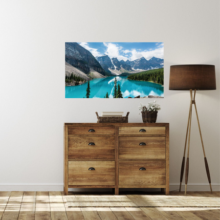 Canvas Print Nature Mountains Forest Blue Water 100x80 cm