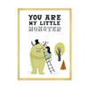 Children's poster You are my little monster 40X50 cm + gold frame