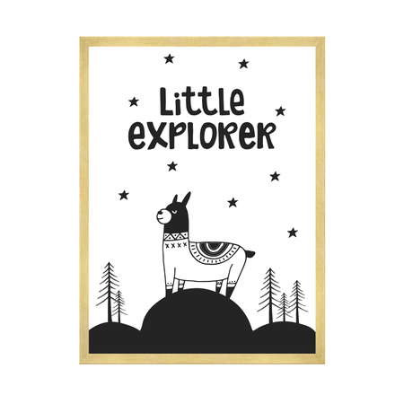 Children's Little explorer poster 40X50 cm + gold frame